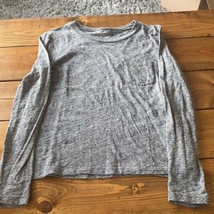 Madewell Crew Neck Long Sleeve T-shirt In Heather Pewter